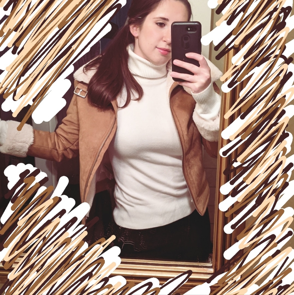 H&M faux fur lined winter coat - size 4
